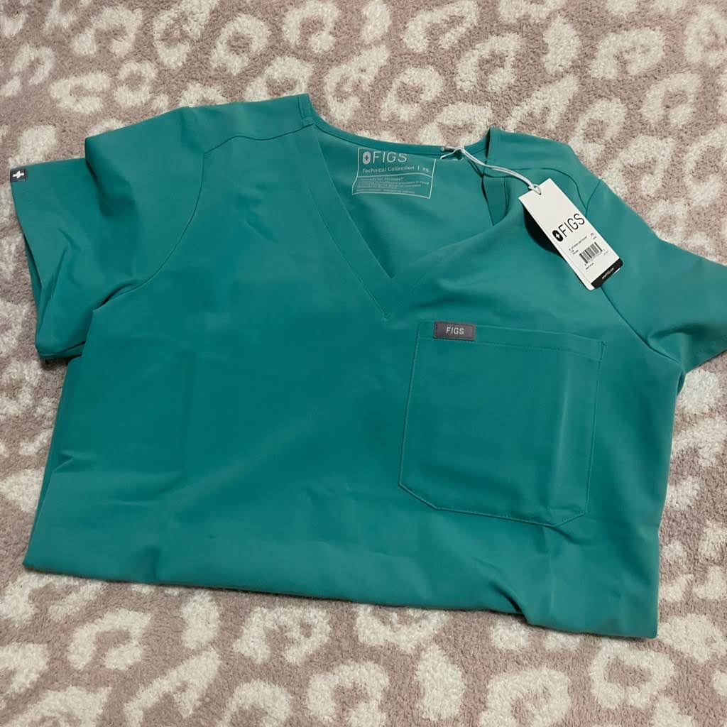 XS Surgical Green One Pocket Scrub Top G838