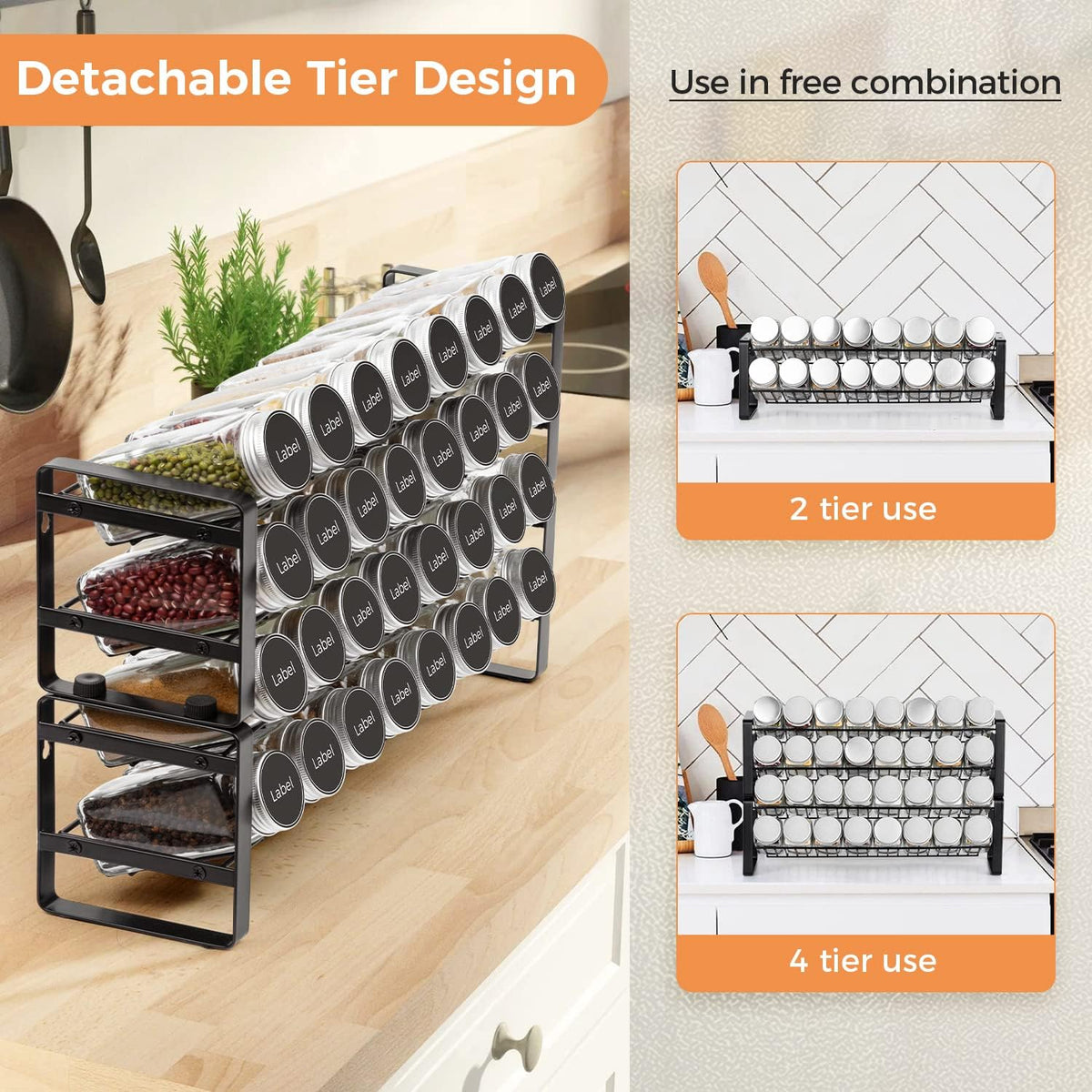 4-tier Stackable Spice Rack Organizer L364238