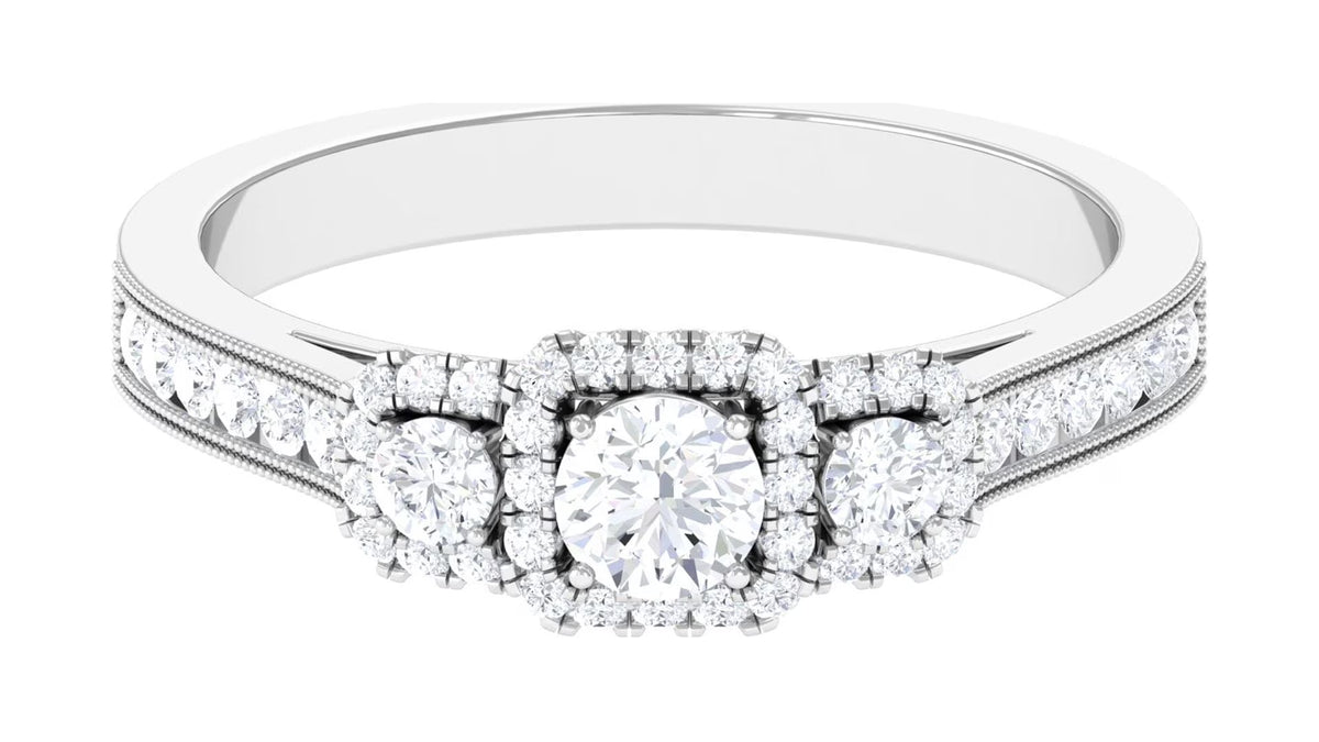 Zircon Engagement Ring 925 Sterling Silver I406