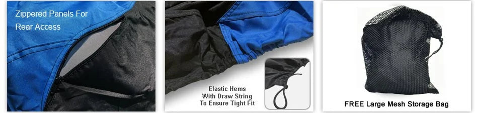 Blue Black All Weather Jet Ski Cover with Trailer Straps and Storage Bag Z83587