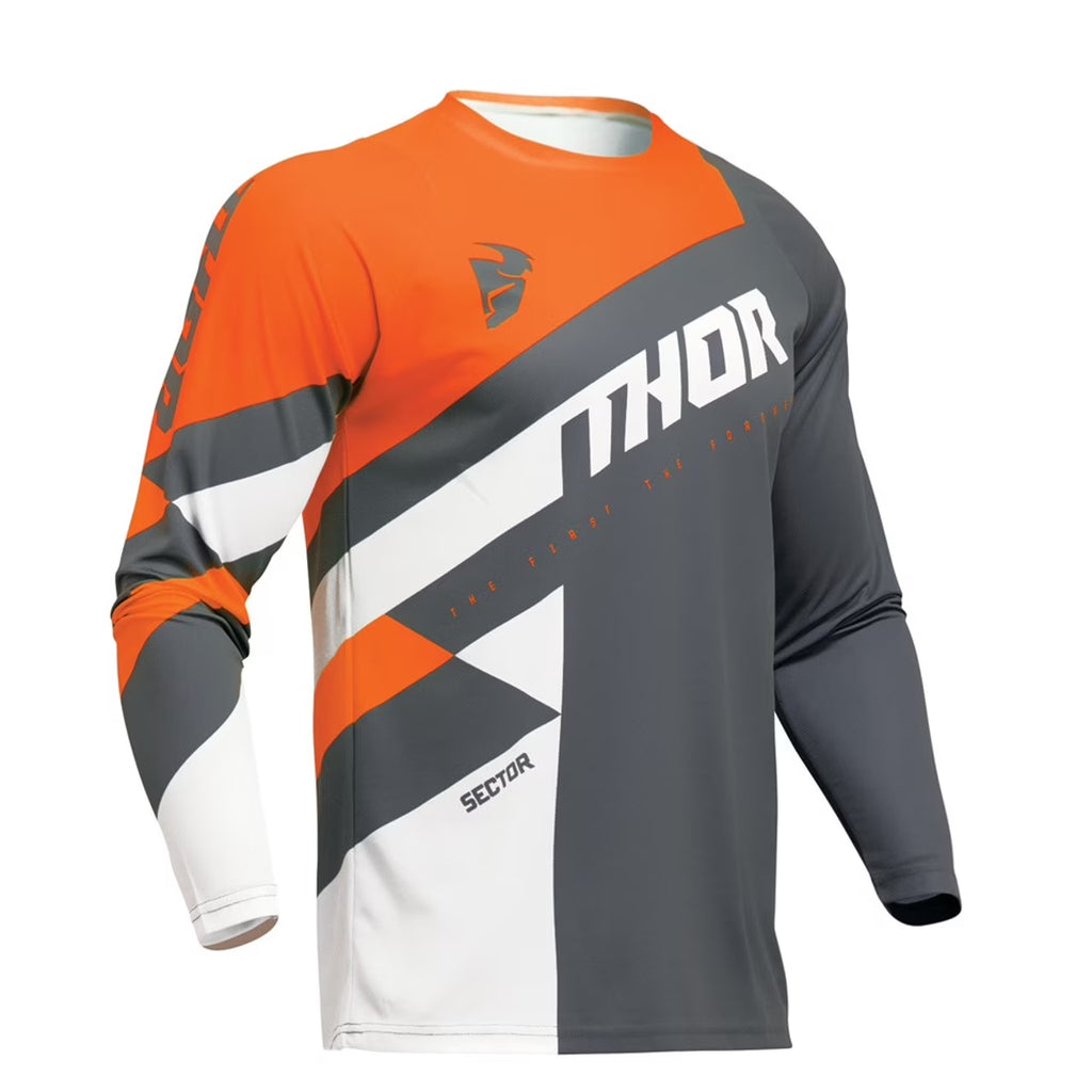 Youth Motocross Dirt Bike Jersey Charcoal Orange B134192
