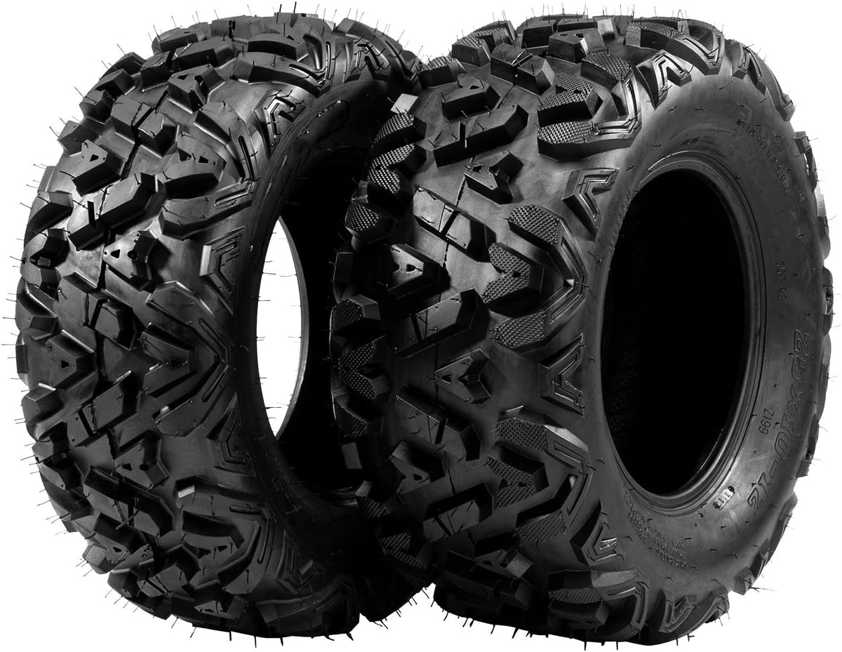 25x10-12 ATV UTV Tubeless 6PR Tires Set of 2 D65570
