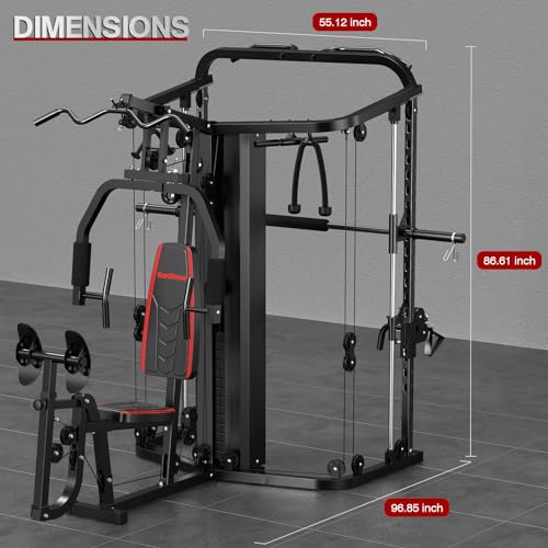 Multifunction Home Gym System Workout Station with 138LB Weight Stack V512