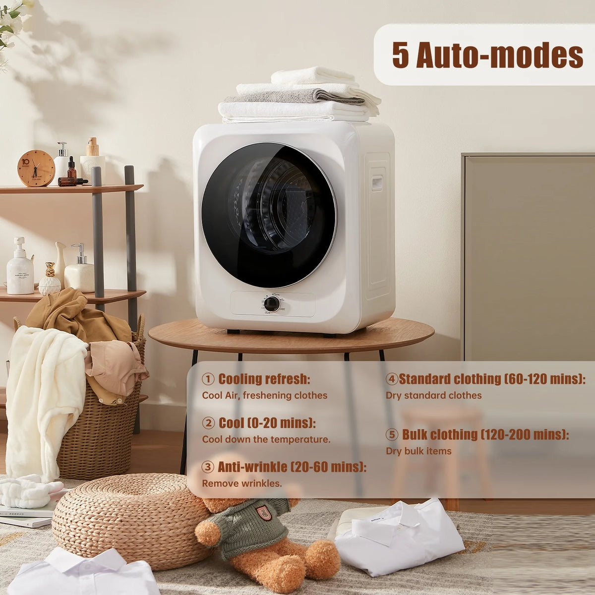 850W 1.6 Cu.ft. Portable Electric Laundry Dryer P44976