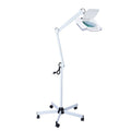 5X Magnification Rolling Floor Stand Magnifying Magnifier LED Lamp Square Salon Equipment V519