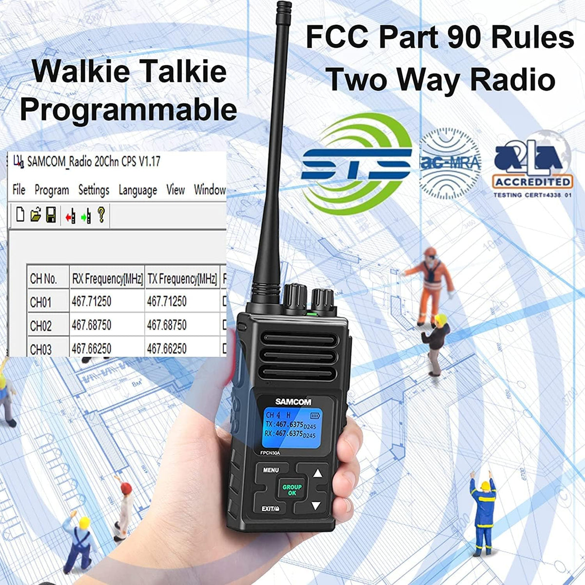 3 Packs Rechargeable UHF Hand-held Two Way Radios I971