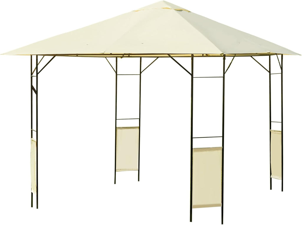 10' x 10' Outdoor Gazebo Canopy with Steel Frame E4032