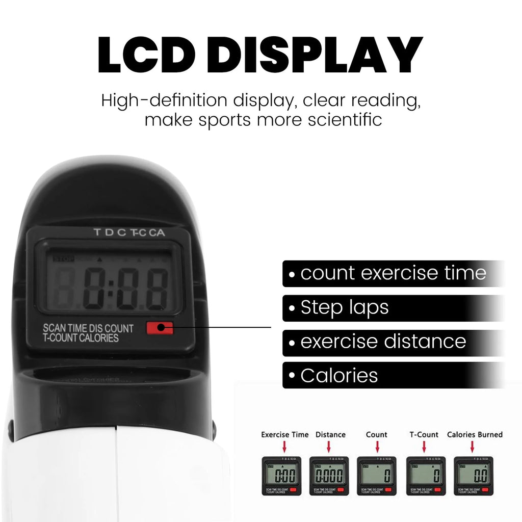 White Portable Under Desk Exercise Bike with LCD Screen V6941