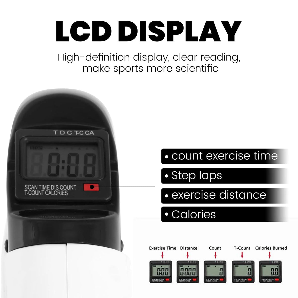 White Portable Under Desk Exercise Bike with LCD Screen V6941