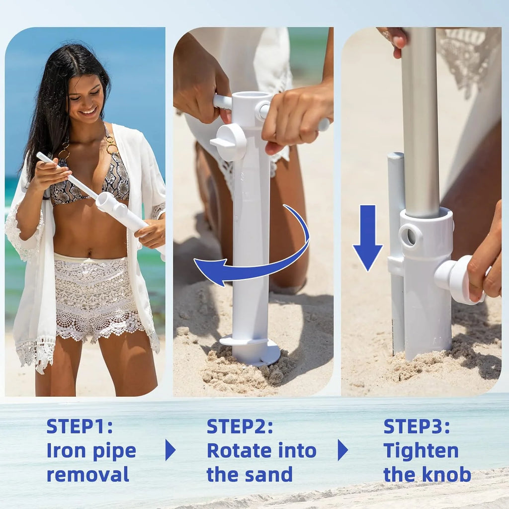 6.5ft Beach Umbrella with Sand Anchor W286