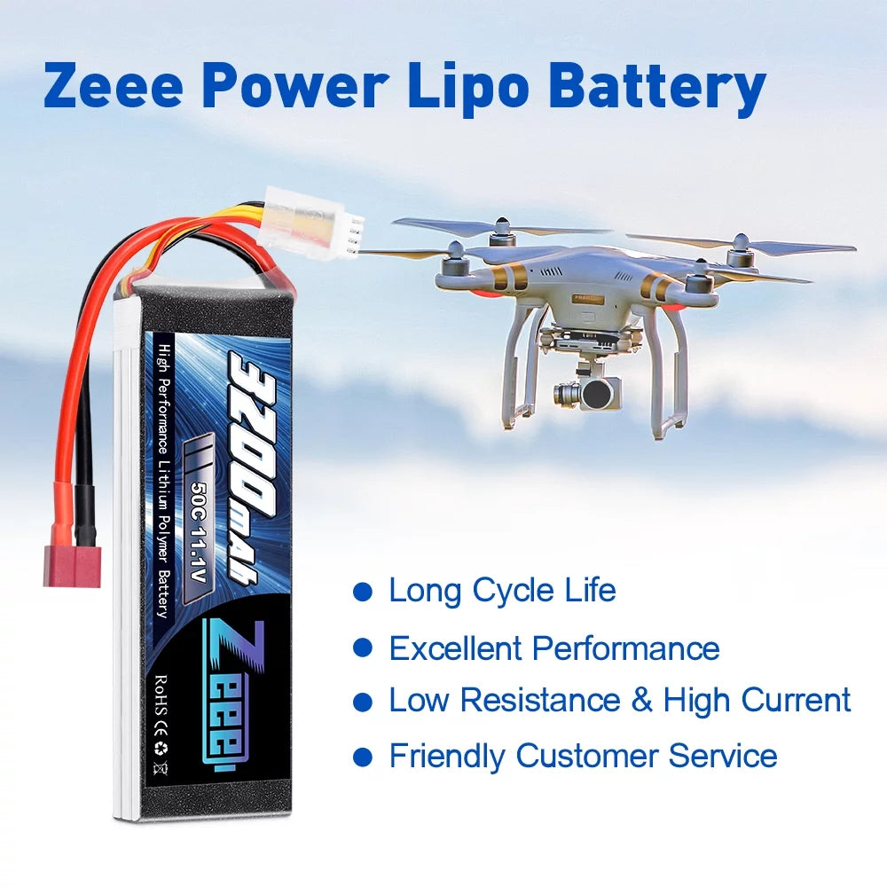11.1V 50C 3200mAh 3S Lipo Battery 2 Pack O1876