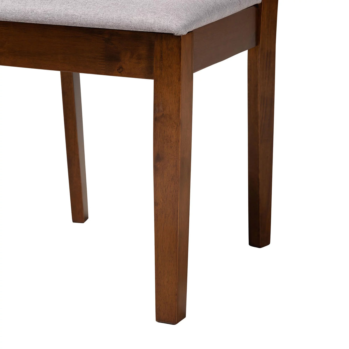 Grey Fabric and Walnut Brown Wood 2-Piece Dining Chair Set F535526