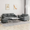 3 Piece Dark Gray Fabric Sofa Set Z51499