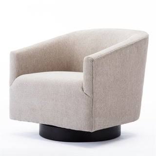Beige Wood-Base Swivel Chair V94307