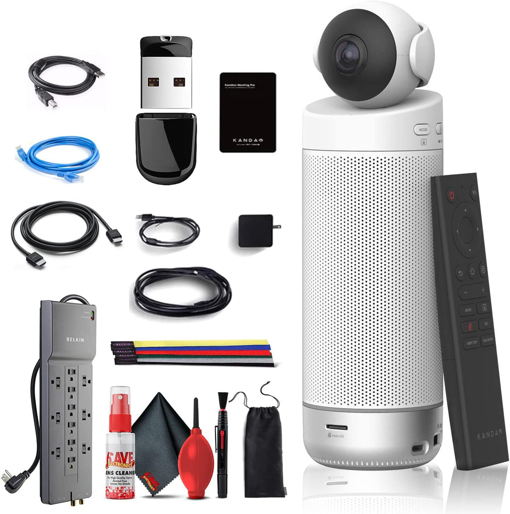 Conference Camera with Surge Protector, USB Key, Network Cable, USB Printer Cable, Velcro Straps, Cleaning Kit, HDMI Cable Q528358