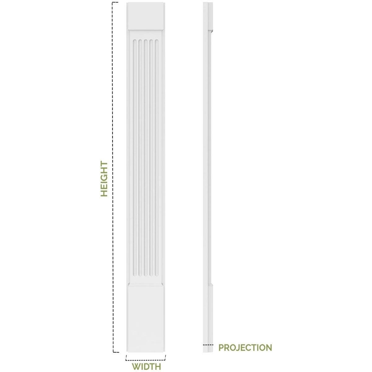 Two Equal Flat Panel PVC Pilaster with Standard Capital & Base (Pair) M176082