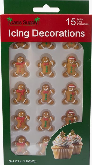Edible Cake Decorations 15 Count Gingerbread Man N15692