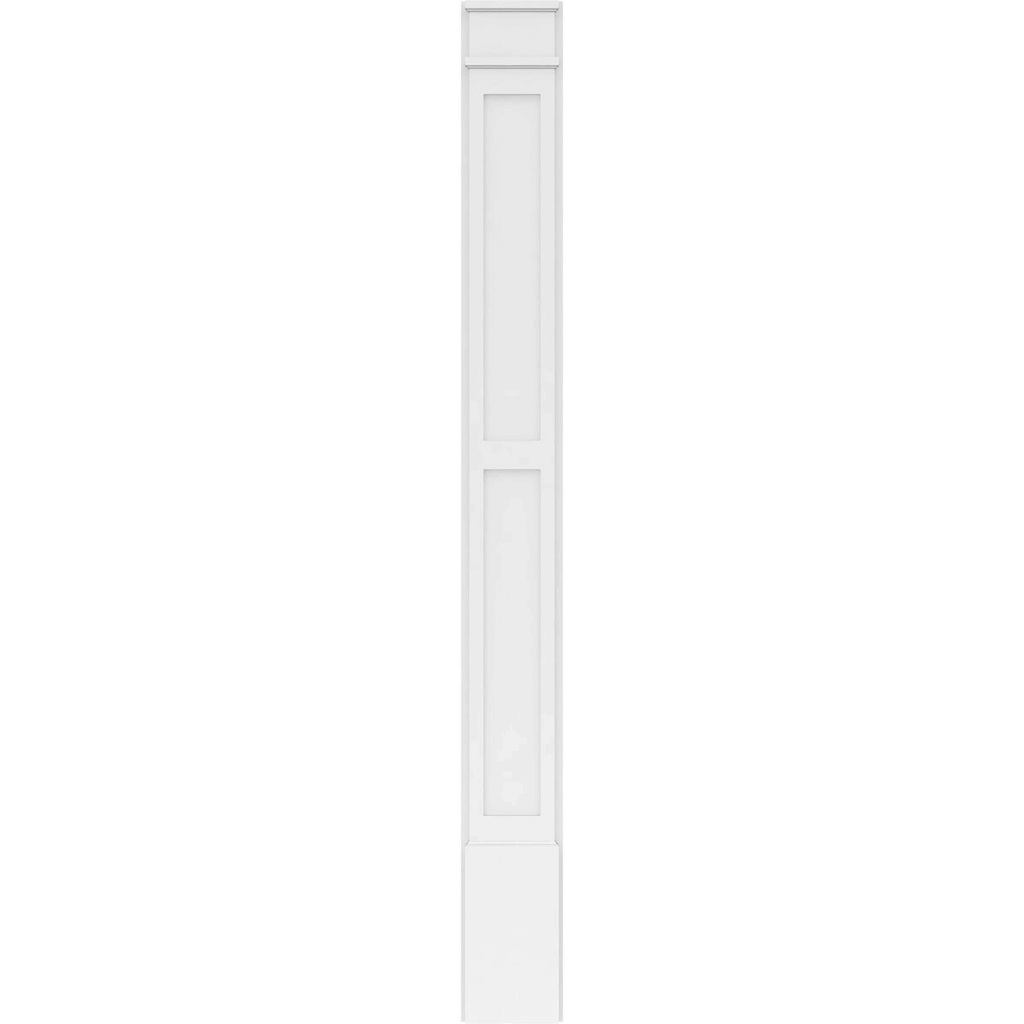 Two Equal Flat Panel PVC Pilaster with Standard Capital & Base (Pair) M176082
