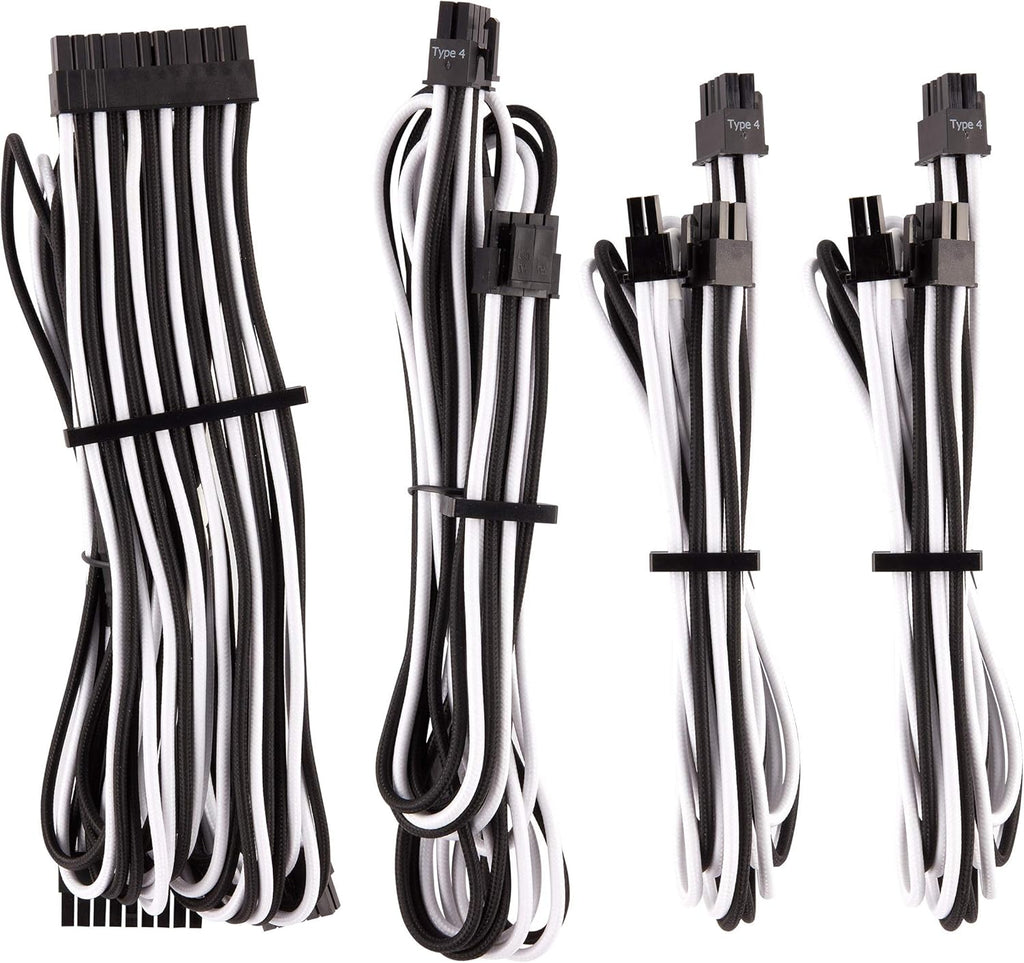 White Individually Sleeved PSU Cables Starter Kit J95226