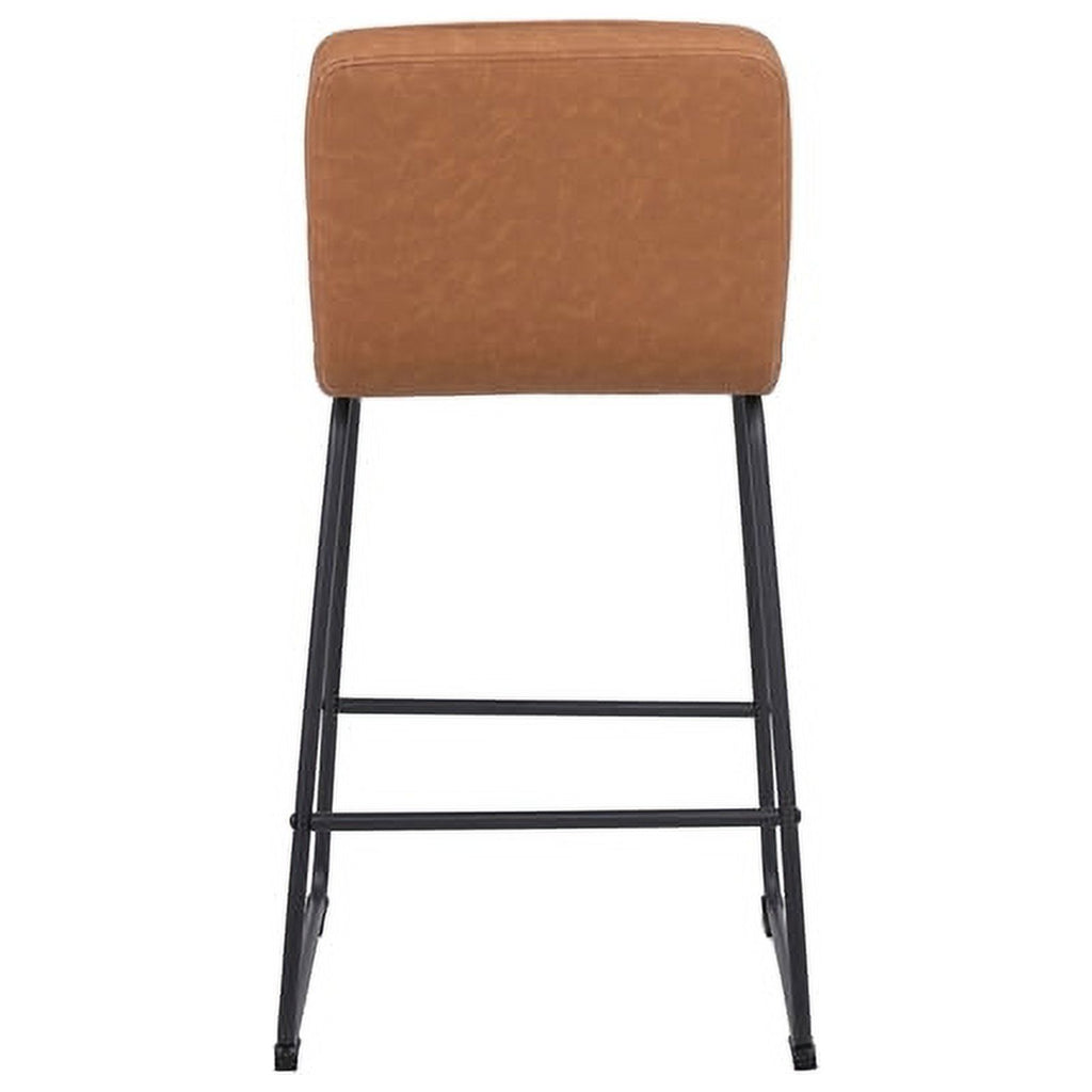 Faux Leather Counter Stool in Camel (Set of 3) S590