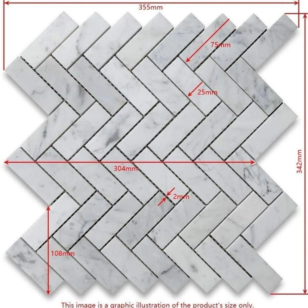 Carrara Marble Mosaic Backsplash Tile, 20pc Z13448