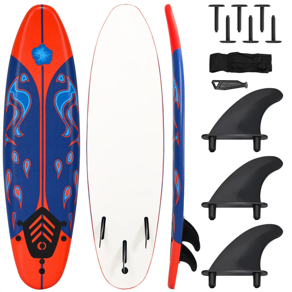 Inflatable Surfboard with Safety Leash White C4347