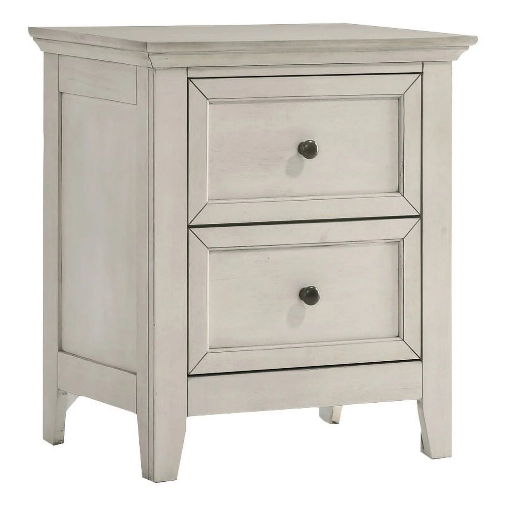 White 2 Drawer Wood Nightstand Y115