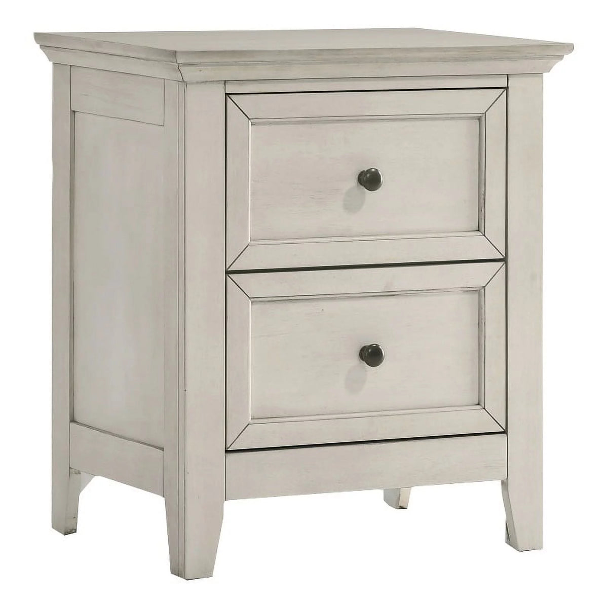 White 2 Drawer Wood Nightstand Y115