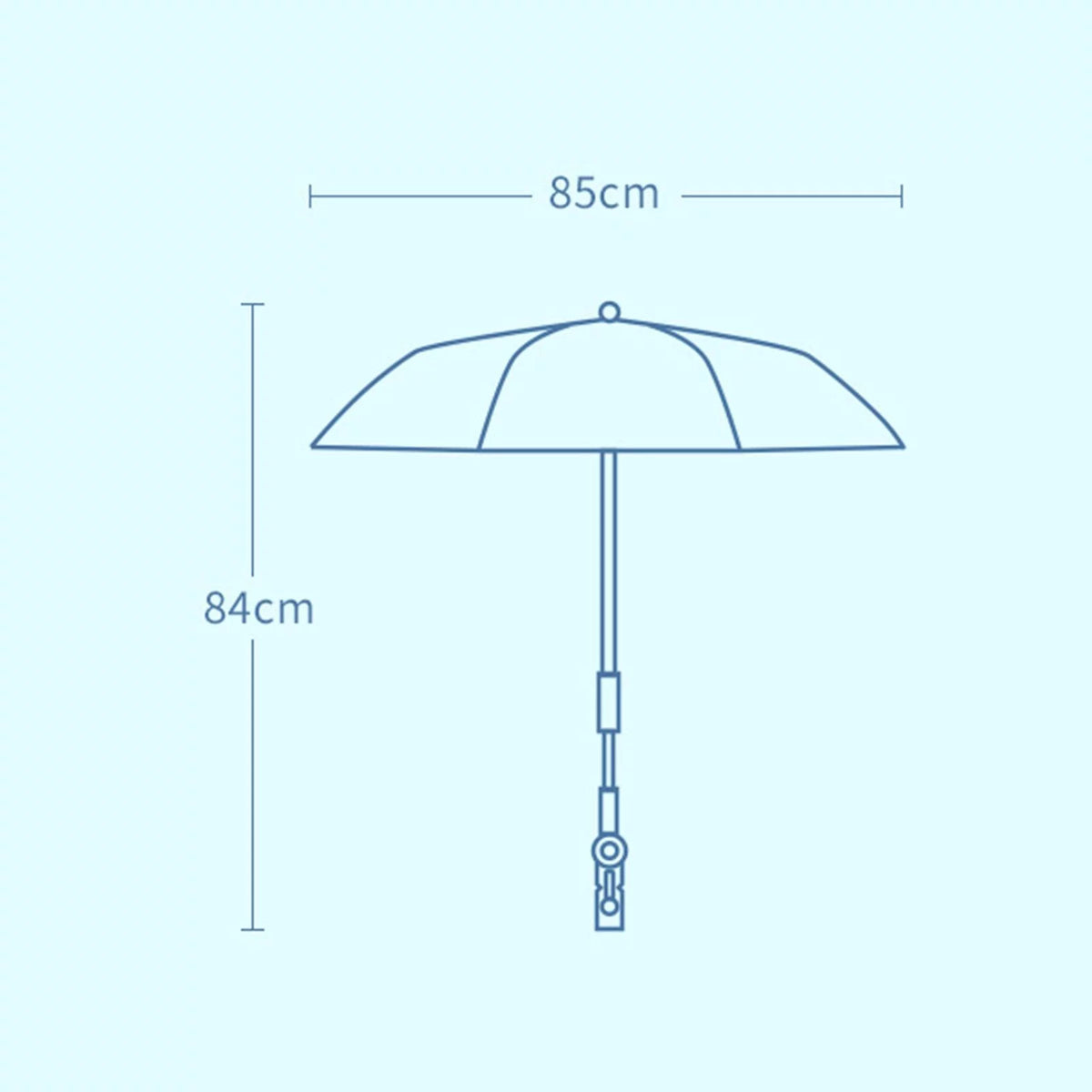 Baby Pram Umbrella with Clamp 360 Degree Adjustable D6277