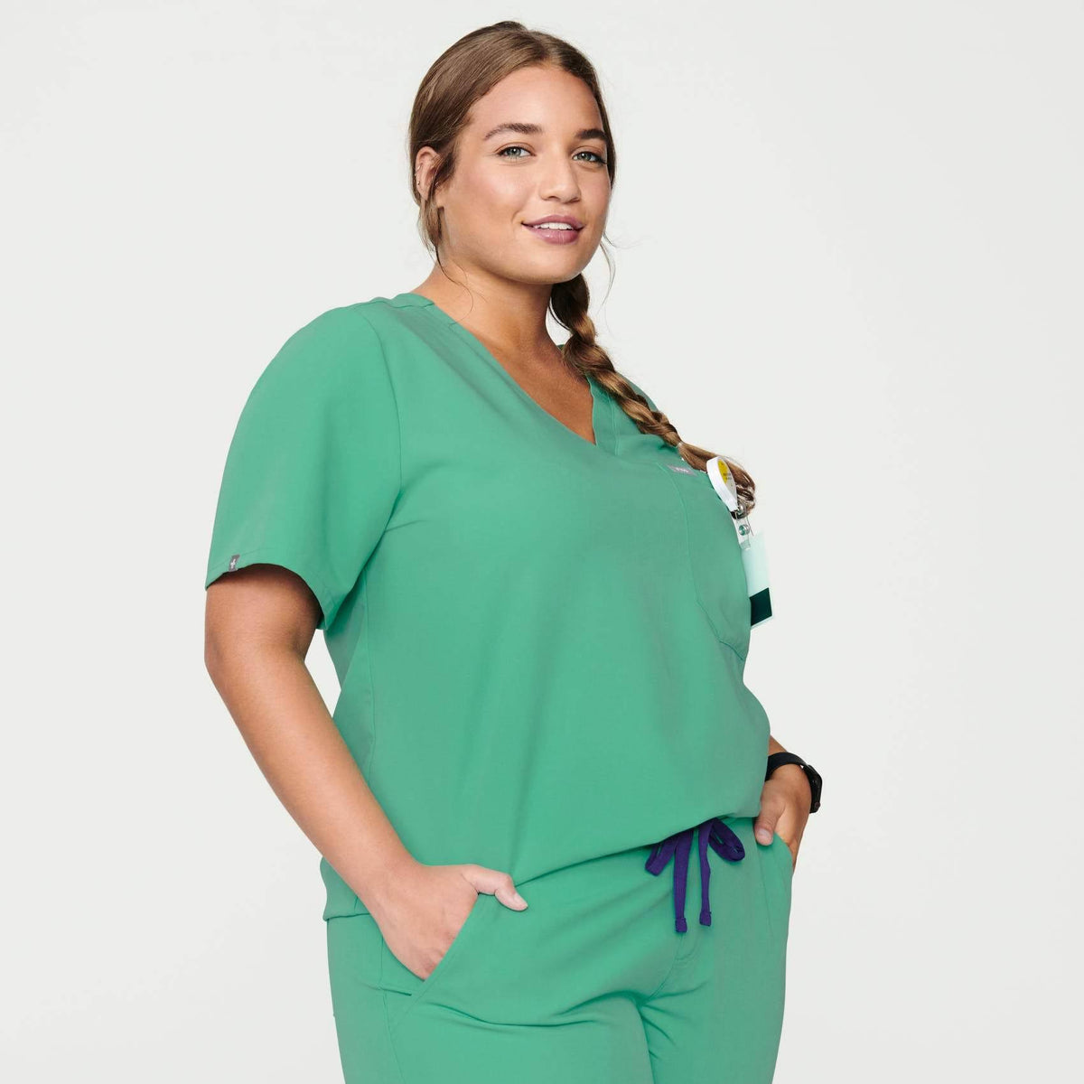 XS Surgical Green One Pocket Scrub Top G838