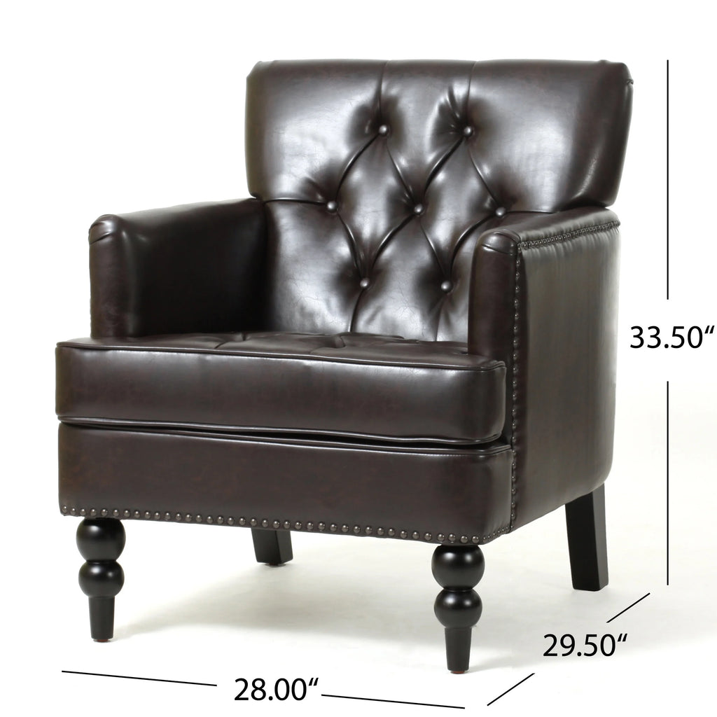 Bonded Leather Club Chair, Brown X46094