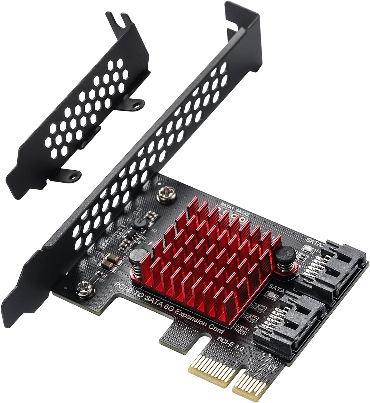 16 Port 4X SATA PCIe Expansion Card with 16 SATA Cables and Bracket O8491