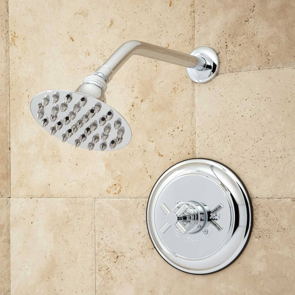 Chrome Rainfall Shower Set with Cross Handle Y5853