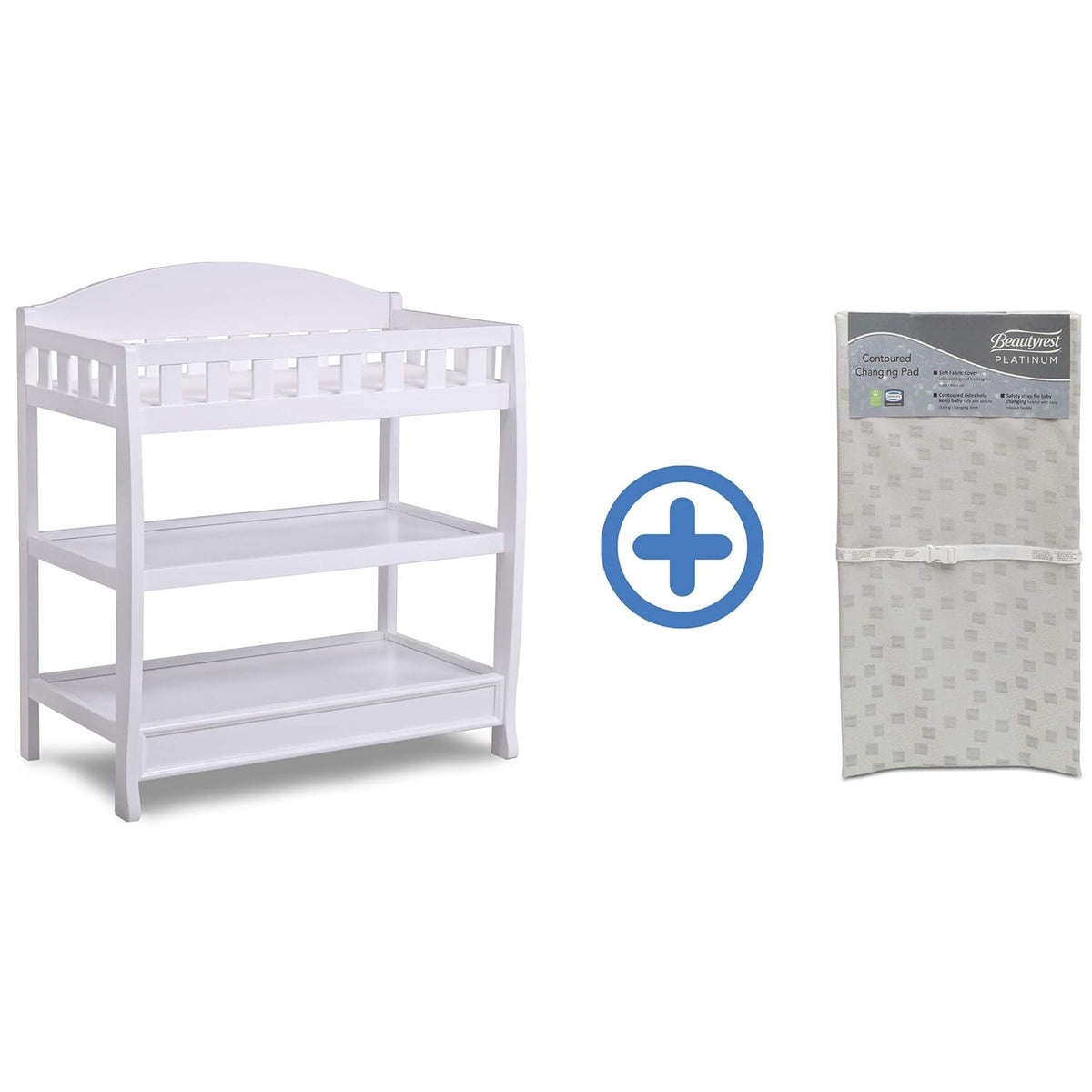 White Infant Changing Table with Pad Q9508