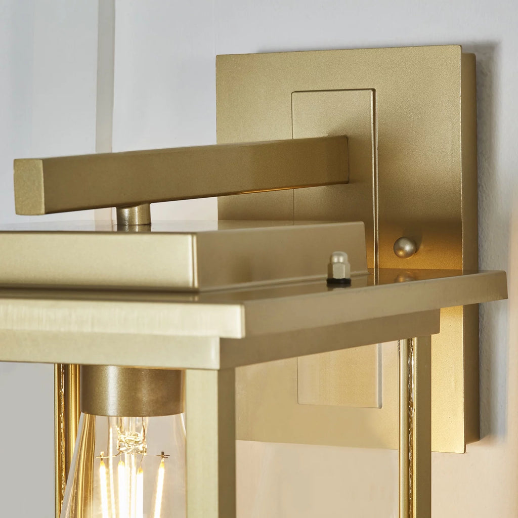 15" Brass Finish Clear Glass Outdoor Wall Light S59133