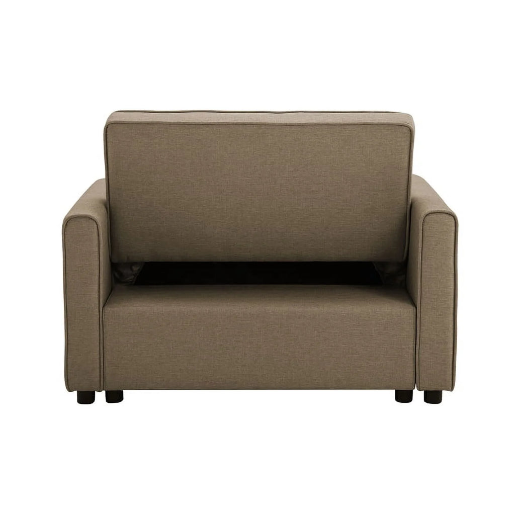 Twin Convertible Sleeper Tan Brown Fabric Z18315