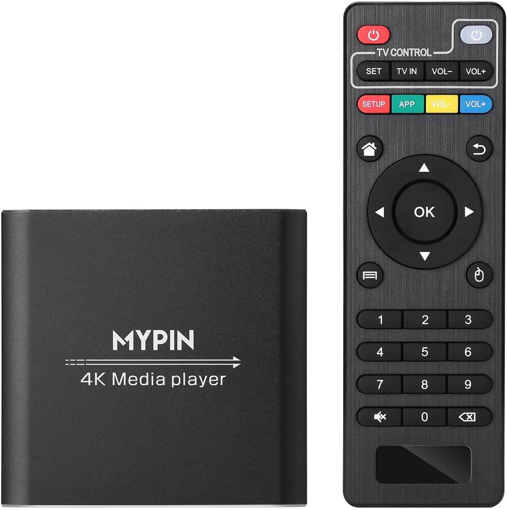4K Media Player with Remote Control, HDMI, Black P12980