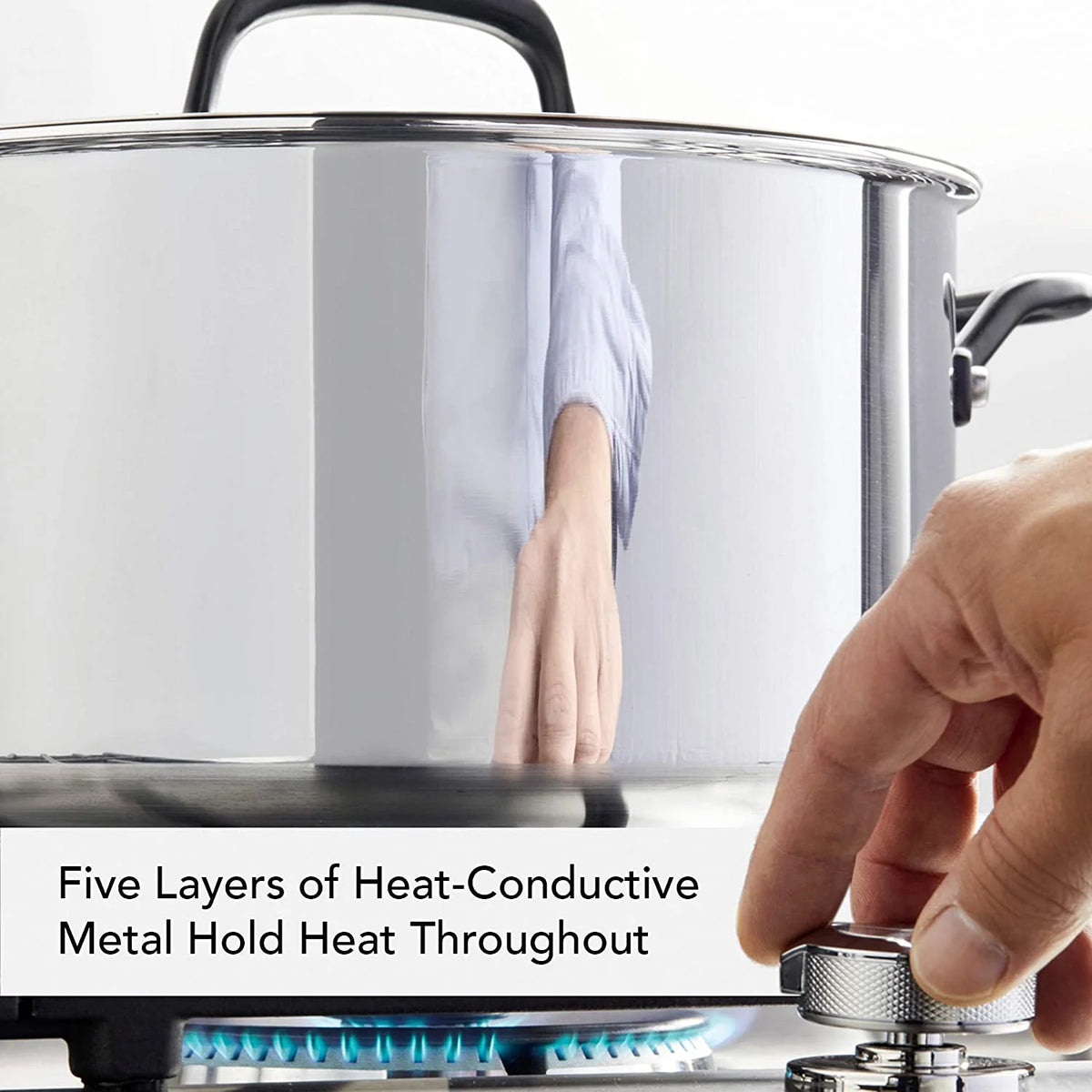 5-Ply Clad Stainless Steel Stock Pot with Lid, 8 Quart G875
