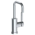 Single Hole Monoblock Square Bathroom Sink Faucet in Satin Elite Brass D51259