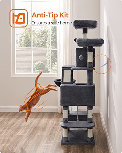 81.1-Inch Multi-Level Plush Cat Tree with Scratching Posts Z73819
