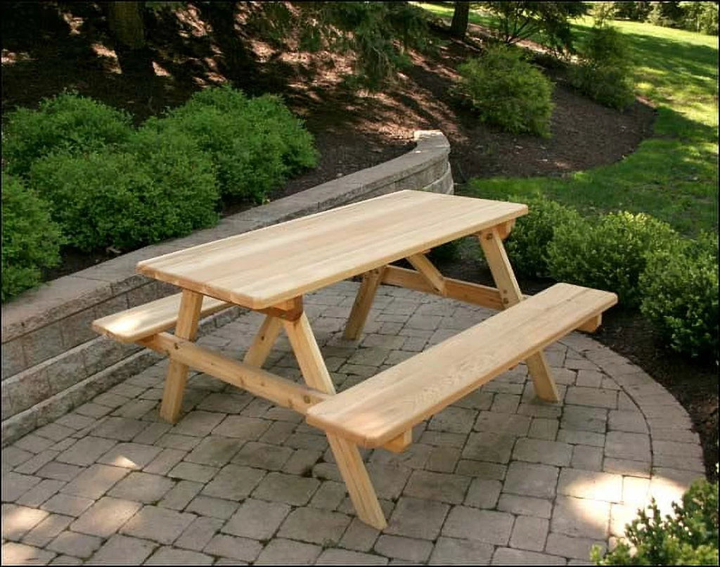 Red Cedar Picnic Table with Attached Benches B8837