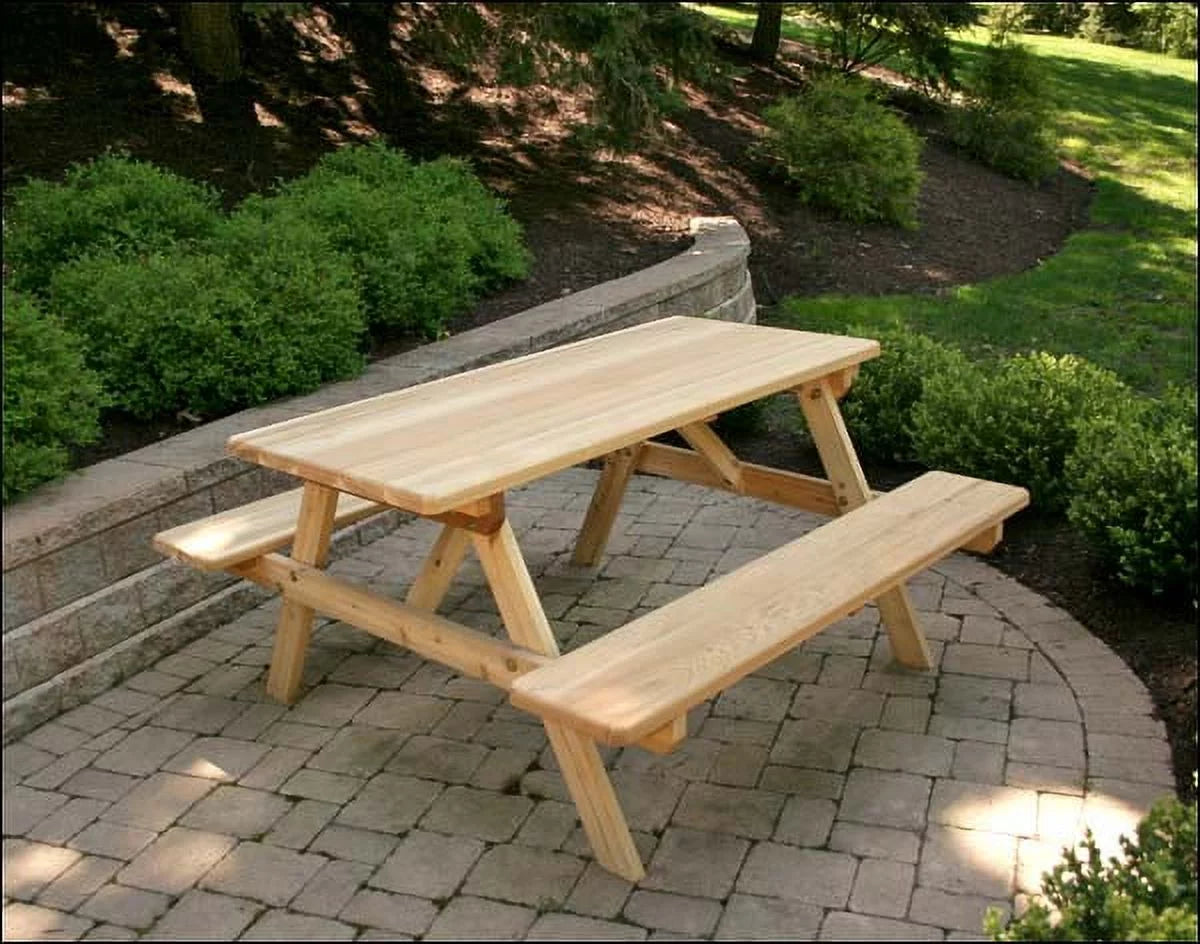 Red Cedar Picnic Table with Attached Benches B8837