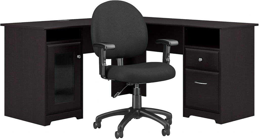 60W L Desk with Chair, Heather Gray E725