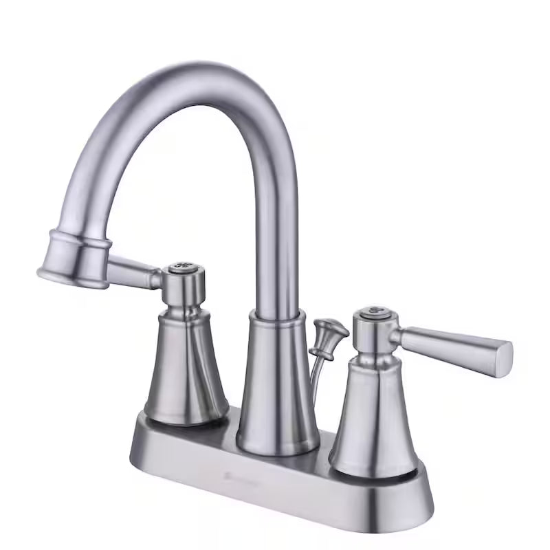 4 in. Centerset Double Handle High-Arc Bathroom Faucet in Brushed Nickel K248066