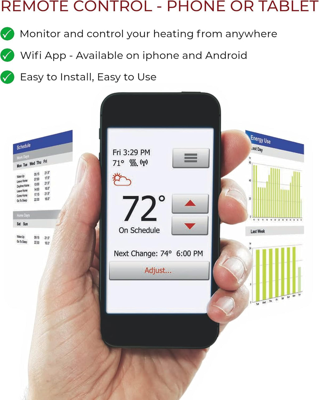 Floor Heating Cable Set 60 Sqft 120v Electric Radiant Floor Heating System with WiFi Programmable Thermostat I57349
