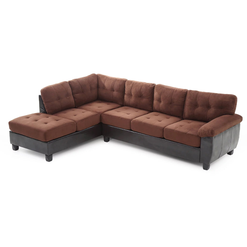 Chocolate and Black 2-PC Sectional Sofa U6557