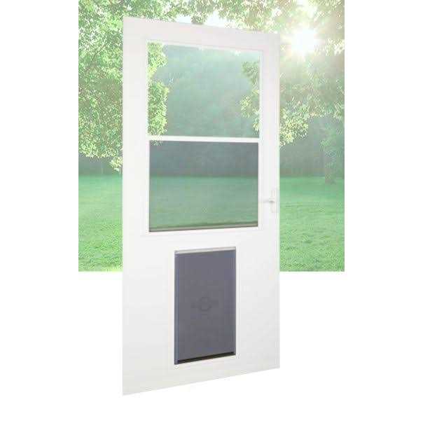 White High-view Wood Core Storm Door U756