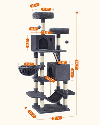 81.1-Inch Multi-Level Plush Cat Tree with Scratching Posts Z73819