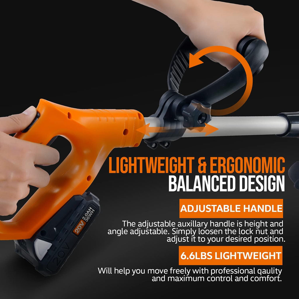 3 in 1 Tiller Weed Wacker Hedge Trimmer Garden Shear Cordless Battery 20V 2Ah Lightweight I8468