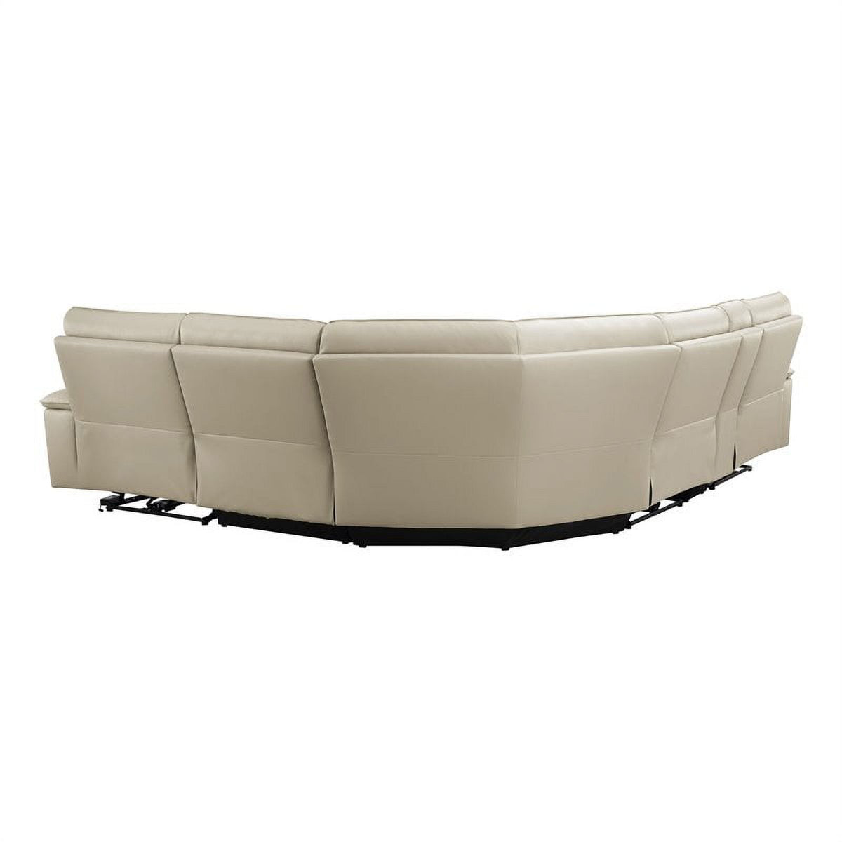 Beige Leather Modular Reclining Sectional A216